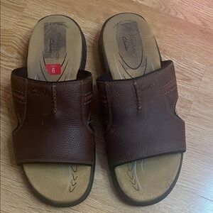 Clarks Dark Brown Men's Slide Sandals